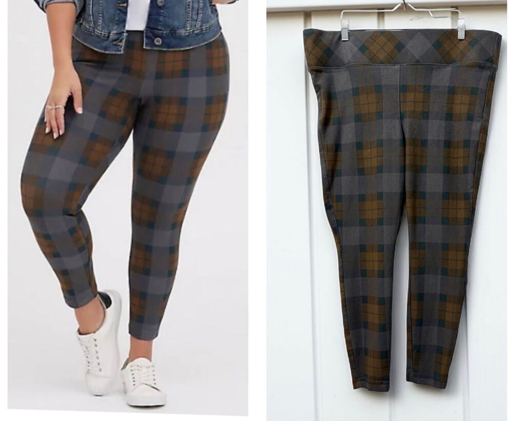 Torrid 1‎ (1X 14/16) Premium Ponte Outlander Tartan Plaid Pixie Leggings Pants